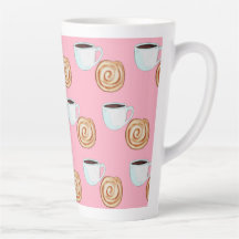 Vattenfärgen Cinnamon Bun Pastry Coffee