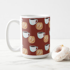 Vattenfärgen Cinnamon Bun Pastry Coffee Kaffemugg