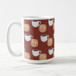 Vattenfärgen Cinnamon Bun Pastry Coffee Kaffemugg