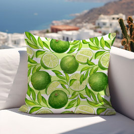 Vattenfärgen Citrus Limes Mönster, sommartid Kudde