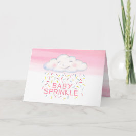 Vattenfärgen Cloud baby sprinkle rosa - tack Kort