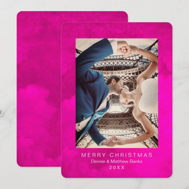 Vattenfärgen Crocus Rosa Peacock-julkort Inbjudningar (Fram/baksida)