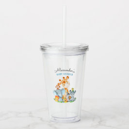 Vattenfärgen Cute Safari Jungle Animals Baby Showe Take Away Mugg