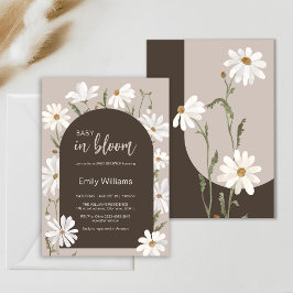 Vattenfärgen daisy baby i blomblommans babydusch inbjudningar