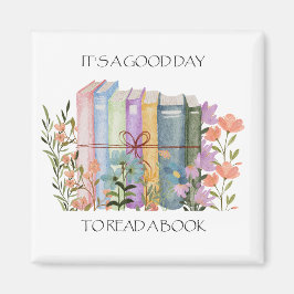 Vattenfärgen "Det är en Bra dag att läsa en Bok" Magnet
