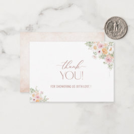 Vattenfärgen Elegant Baby i Bloom Baby Shower Tack Anteckningskort