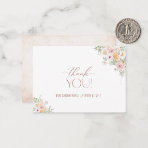 Vattenfärgen Elegant Baby i Bloom Baby Shower Tack Anteckningskort