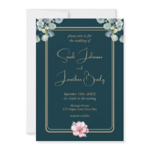 Vattenfärgen Eucalyptus Foliage Rosa Flower Bröllo