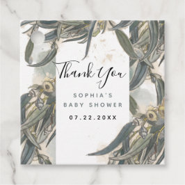 Vattenfärgen Eucalyptus Löv Greenery Baby Shower Gåvor Etiketter