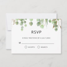 Vattenfärgen Eucalyptus Löv Guld Foliage Bröllop