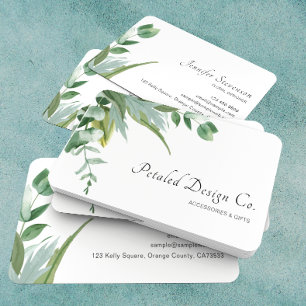 Vattenfärgen Eucalyptus Lövs Greenery Visitkort