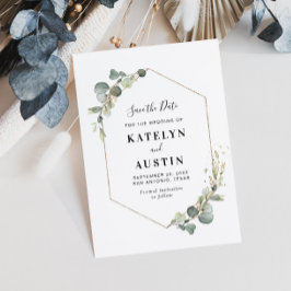 vattenfärgen eukalyptus foliage spara datumkortet datumet