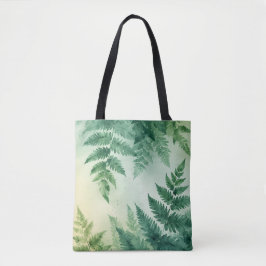 Vattenfärgen Fern Löv Tote Bag Tygkasse