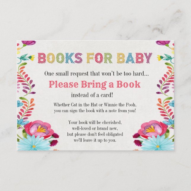 Vattenfärgen Fiesta Mexikanska Bokar för Baby-kort Tilläggskort (Framsida)