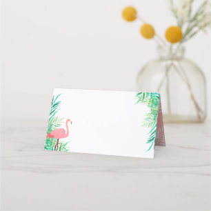 Vattenfärgen Flamingo & Handflatan Löv Tropical Br Placeringskort