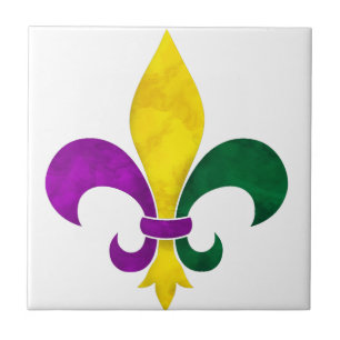 vattenfärgen fleur de lis kakelplatta