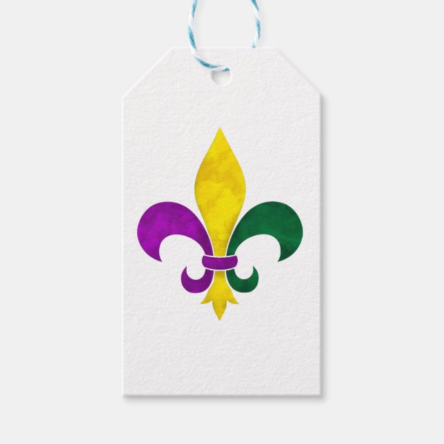 vattenfärgen fleur de lis presentetikett (Framsidan)