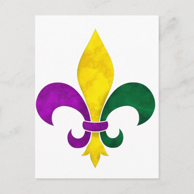 vattenfärgen fleur de lis vykort (Framsida)