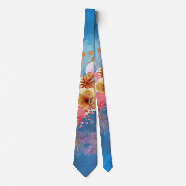 vattenfärgen Flower Neck Tie Slips (Framsida)