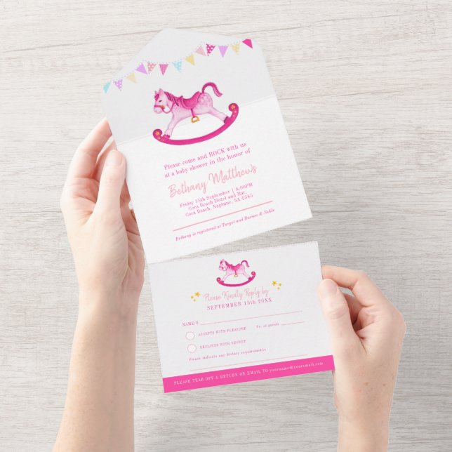 Vattenfärgen för rosa av babydusch-hobby-hästen (Tearaway)