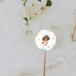 Vattenfärgen Glitter Sjöjungfru Birthday Runt Klistermärke