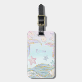 Vattenfärgen Glitter Sjöjungfru Svan under havet Bagagebricka