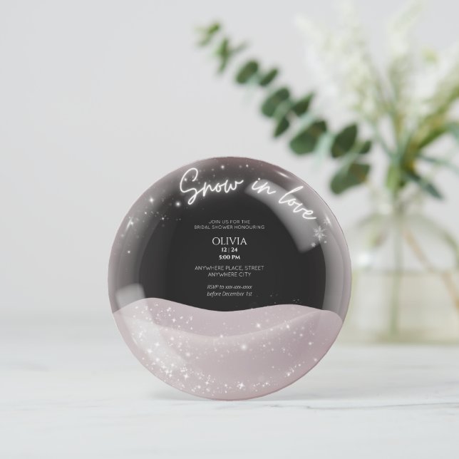 Vattenfärgen Glitter snö i kärlek möhippa Inbjudningar (Stående Fram)