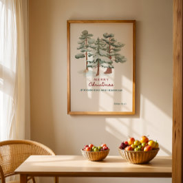 vattenfärgen God jul Hälsning Poster