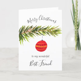 Vattenfärgen God jul Träd Merry och Bright Helgkort