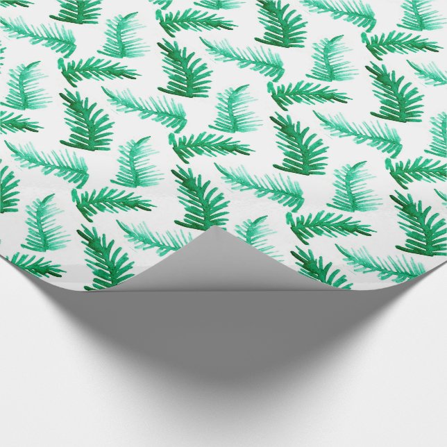 Vattenfärgen gräs grönt löv mönster presentpapper (Hörn)