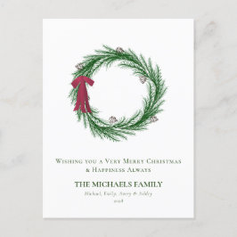 Vattenfärgen Gräs och Gräs Cones jul Helgdag Helg Vykort