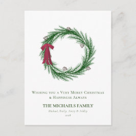 Vattenfärgen Gräs och Gräs Cones jul Helgdag Helg Vykort