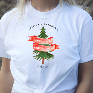 Vattenfärgen Gräs Träd Merry Little Baby Shower T Shirt