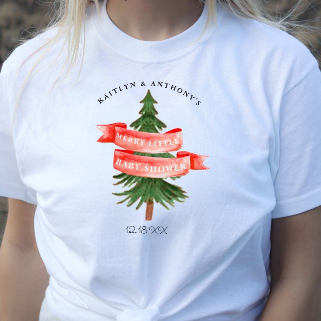 Vattenfärgen Gräs Träd Merry Little Baby Shower T Shirt (Skapare uppladdad)
