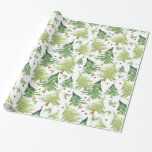 Vattenfärgen Gräs Träd Modern Rustic Presentpapper<br><div class="desc">Papper radbrytning</div>