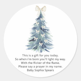 Vattenfärgen gräs träd - Prayers for baby Runt Klistermärke