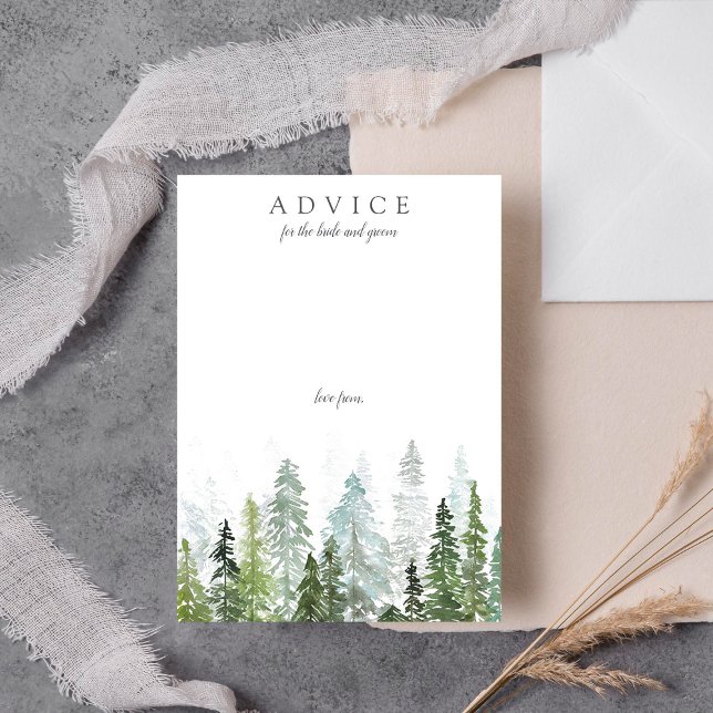 Vattenfärgen Gräs Träd skogsinsamlingen Bröllop Rådkort (Skapare uppladdad)