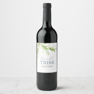Vattenfärgen Greenery Bridesmaid Frieri etikett
