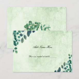 Vattenfärgen Greenery Eucalyptus Löv Place Card OSA Kort