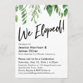 Vattenfärgen Greenery vi Elope! Endast mottagning Inbjudningar