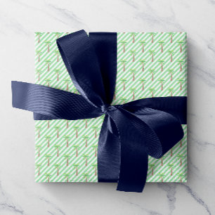 Vattenfärgen Grönt Rand Handflatan Träd Presentpapper