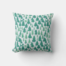Vattenfärgen Grönt Träd jul Mönster