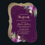 Vattenfärgen Guld Lila Flower 30års födelsedag Inbjudningar<br><div class="desc">Mer Söt Blommigt Födelsedagsfest inbjudan i Little Bayleigh Store!</div>