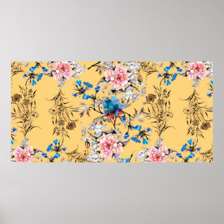 Vattenfärgen hand plockade sömlös mönster med vack poster