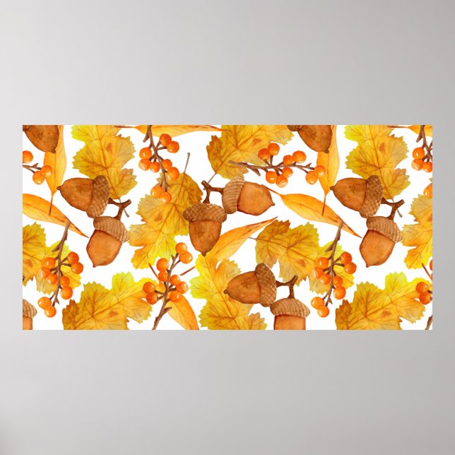 vattenfärgen hand plockade, sömlös mönster under h poster (Framsidan)