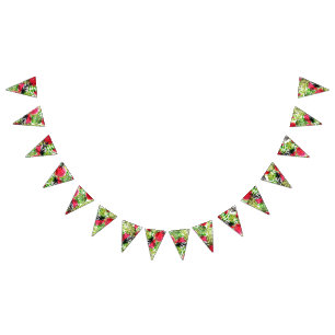 Vattenfärgen handflatan löv vattenmelon bröllop de vimplar