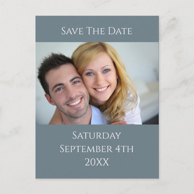 Vattenfärgen Handflatan och Slate Bröllop Meddelande Vykort (Framsida)