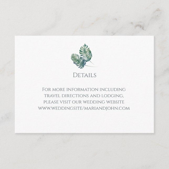 Vattenfärgen Handflatan och Slate Bröllop Tilläggskort (Framsida)