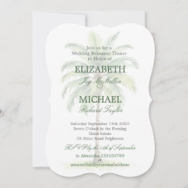 Vattenfärgen Handflatan Träd Elegant bröllop Rehea Inbjudningar