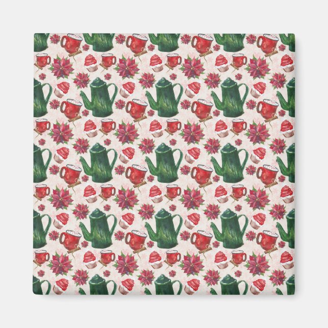 vattenfärgen Helgdag Tea Party Magnet (Framsidan)